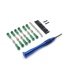 WLtoys 144010 124017 RC 자동차 금속 변형 부품 개조된 조정 가능한 막대 4 긴 2 짧은, 02 green
