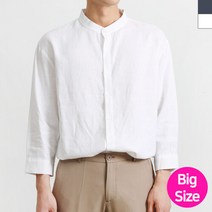 브랜드없음 린넨 빅사이즈 남자 7부 기본핏 남방