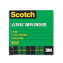 YDW6FA3A1 810R 12X18m 12개입 박스 리필 양면 매직 스카치 투명 테이프 크리스탈 사무용테이프, 1개