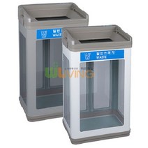 [쿠이]스틸분리휴지통(투명) (오픈형/페달X 뚜껑X)~22343EA+V fyhfyh*540603694Kl, 화이트_일반쓰레기