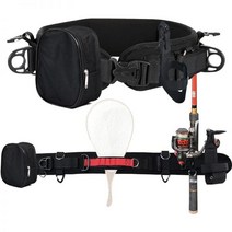 조정가능 낚시용 웨딩벨트 카약용 웨더벨트 벨트 낚싯대 로드 홀더 낚시 액세서리, 블랙입니다.