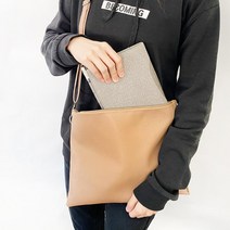 바느질초보 DIY 가죽공예 만들기키트 클러치백 세트 방과후학습 노인복지회관 유치원, 검정