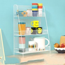 주방 수납선반 원터치 식기건조대, 3층, 화이트