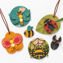 나무 곤충 목걸이 만들기 세트 팬시우드 미술 재료, 나뭇잎