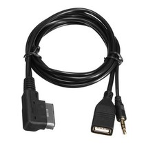 자동차 스타일링 3.5mm AUX 오디오 케이블 음악 MDI AMI MMI 인터페이스 USB + 충전기 Audi A6L A8L Q7 A3 A4L A5 A1 시리즈 자동차 용 AUX 케이블, 01. 1.5m length