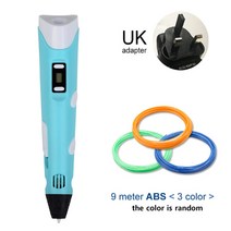 3D 펜 DIY 프린터 드로잉 3d 인쇄 ABS 필 라 멘 트 1.75mm 크리스마스 생일 선물 아이들을위한 최고의, 09 Blue UK_01 Pla filagment