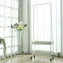 모던하우스 천호점 리빙 WOW 바퀴형 메탈 2칸 선반 행어 아이보리 BT0321003