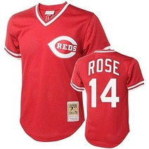 미첼앤네스 피트 로즈 신시내티 레즈 남자 레드 배팅 연습 저지