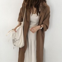 여자 오피스룩 얌전한 셔츠형 롱원피스 몸매커버 외출 데일리룩