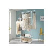 이지온 사각스퀘어 우드 더블1단 스탠드 행거 ESW 621.엘리시아