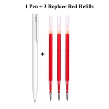 원래 샤오미 펜 쓰기 부드러운 빛 Mijia 붙이는 코어 교체 리필 블루 레드 블랙 0.5mm 비즈니스 롤러 볼펜, 1pen 3red refills