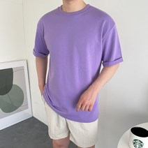남자 특양면 스판 오버핏 카브라 반팔티셔츠
