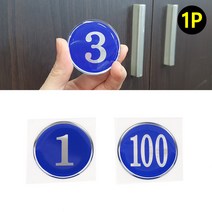 원형 에폭시 번호판 스티커 블루 48mm 1P, 12