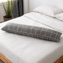 고객감사 1+1할인 [삼익가구]모노 90cm 일자형 바디필로우 쿠션 베개, (1개) 체크그레이
