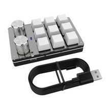 매크로키보드 게임용 키 노브 프로그래밍 한 손으로, 없음, 없음, 체코+Black Wireless