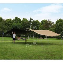 대형렉타타프 초대형쉘터 차박타프 대형그늘막 6m 8m, 카키색 6x8 주철봉4개+보조기둥4개