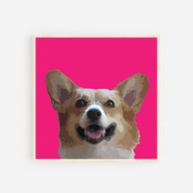 모두의팩토리 일러스트 강아지 나무액자 20종 반려견 우드 벽걸이액자 액자, AI02.웰시코기