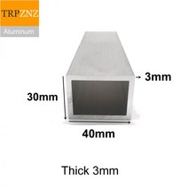 알루미늄각파이프 알루미늄 사각 파이프 30x40mm 두꺼운 3mm 직사 형 튜브 프로파일 6063 사 장식용 프로파일, 50cm, 50cm
