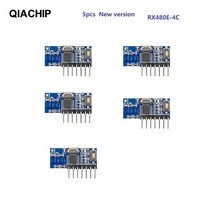 제이즈 QIACHIP 5pcs 433Mhz 4CH RF 학습 코드 1527 디코더 수신기 Arduino Uno 모듈 스마트 홈 용 4 버튼 원격 제어 스위치, 5 새 버전