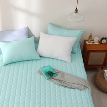 [더온]여름 모노블 시어서커 미끄럼방지형. 고정밴드형 침대패드/MS.S.SS.Q/고급선염/다양한 컬러색상, 미끄럼방지형, 프레쉬민트