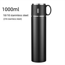 보온 죽통 스테인리스 물통 보냉병 물병 대용량 대형 된 500ml 1000ml 스테인레스 보온병 컵 진공 플라스크 이중 벽 절연 머그잔 피트니스, [02] Custom Name, [01] 1000ml black SUS 316