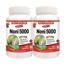 (2병) 캐나다 뉴트리돔 유기농 5배 농축 노니 500mg 120캡슐 | 유기농 노니 열매 추출물 알약 | 캐나다 직구 by 카포리아