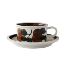 아라비아 핀란드 빈티지 레트로 빈티지 커피잔 접시 컵앤소서 (6종), 브라운 A타입