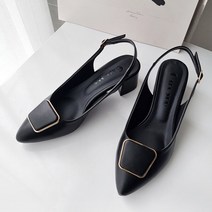 국내제작 가이아슈 여성용 발편한 슬링백 펌프스 구두 5cm 여성구두