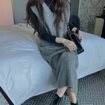 블링앤수 코디 여성 기본핏 브이넥 원피스 KZZ212