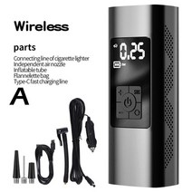 에어펌프 공기주입기 공기압 휴대용 펌프 무선 충전식 공기 타이어 팽창기 압축기 디지털 자동차 자전거 오토바이용, USB charge