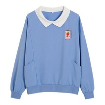 카라맨투맨 티셔츠 오버 루즈핏 빈티지 스웨터 귀여운 편안한 대형 Hoddies 여자 일본어 Ulzzang 후드 딸기 우유 플러스 사이즈