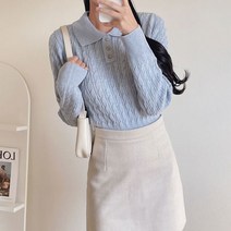 에꼴 꽈배기카라니트_F28WKB007Z