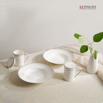 시둥마켓 +[시둥마켓]+_ 밥국그릇 공기그릇 네모접시 공기대접 칸칸그릇 도자기접시 국대접, 한국도자기 네오골드 파스타볼세트 6p 파스타식기