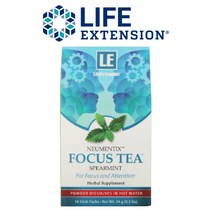 라이프익스텐션 뉴먼틱스 Focus Tea 스피어민트 허브 티 폴리페놀 음식 로즈마린산 14포입