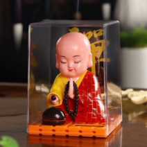 목탁치는 스님 태양열인형노호혼 동자승, 빨강스님 대형, 1개