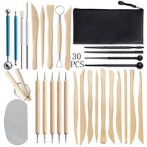 우드카빙키트 DIY 도자기 점토 조각 도구 키트 초보자 전문가용 모델링을 위한 운반 케이스 가방 포함, 01 30pcs