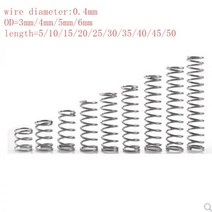 20 개/몫 0.4mm 스테인레스 스틸 마이크로 소형 압축 스프링 OD 3mm/4mm/5mm/6mm 길이 5mm ~ 50mm, 30mm, 12mm 10pcs, 30mm