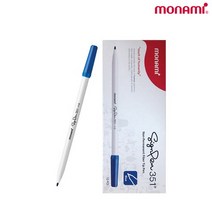 모나미 싸인펜 351, 청색1다스, 3개