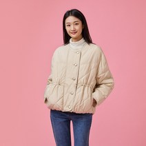 [JAJU/자주] 여 다이아 퀼팅 다운필 점퍼_크림