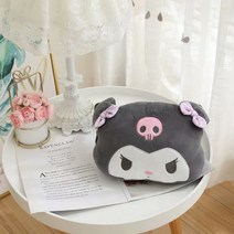 귀여운 자동차 좌석 베개 핑크 자동차 머리 받침 목 베개 만화 검은 악마 플러시 자동차 좌석 머리 쿠션 머리 받침 자동차 목 지원, 검은 베개 1개