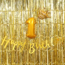 [피앤비유니티]숫자 가랜드 파티커튼 생일세트-골드, 골드7살