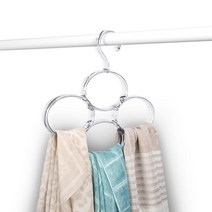 스펙트럼 디벌스파이 버고 4링 클로젯 오거나이저 옷걸이 높이 26.0 x 너비 27.3 x 깊이 1.9cm, Clear, 1개