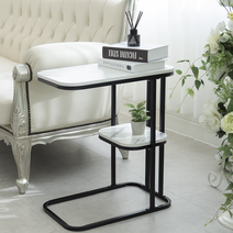이태리인테리 미니테이블 사이드 테이블 쇼파 소파 티테이블 침대, 화이트, 블랙, 1단