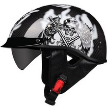 반모헬멧 바이크헬멧 소두핏 클래식 레트로 DOT Carbonfiber 오토바이 독일 Casco 일본식 모토 오픈 하프 페이스 헬기 바이커 파일럿 맨, 19.b5 - XL