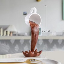 조형물 장식 카페 마당 인테리어 호텔 떠커피 컵 조각 쏟음 매직 쏟아져 나오는 크리에이티브 데스크탑 홈, B-large