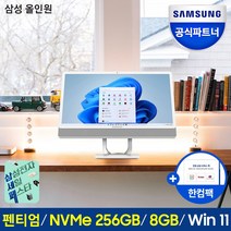 삼성전자 올인원 일체형PC DM530ADA-L25AW (펜티엄골드 7505 DDR4 8GB 60.5cm WIN10 Pro), NVMe 256GB