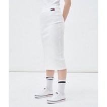 타미힐피거 뱃지 리브드 미디 스커트 (T32C1WSC54TWT1YBL)