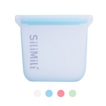 실리밀리 오리지널 스탠딩 실리콘지퍼백 2000ml (대용량) (등산 냉동 열탕소독), 스노우화이트, 1개