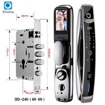 지문 인식키 현관 도어락 카드 전자키 보안 잠금 방범 얼굴 마트 얼굴, q21-크롬-6068r