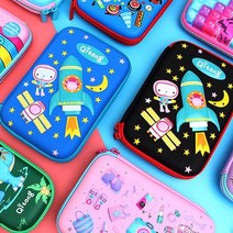 큐통 하드탑케이스 강남필통 하드케이스 필통, 유니콘블루